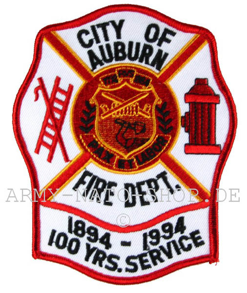 US Feuerwehr Abzeichen - City of Auburn 1894 - 1994