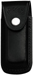 Messer-Etui, schwarzes Leder, eingeschnitt. Gürtelschlaufe, für Messer mit 11 cm Heftlänge
