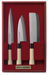 3-teiliges Set japanischer Kochmesser, Stahl 420-J2, Holzgriffe, Kunststoffzwingen